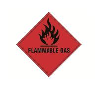 Avviso Gas Infiammabile - Cartello In Vinile Autoadesivo 100 X 100Mm SCA1852S