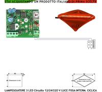 Pericolo Movimento Barra Tubo 80 mm 3 Led Lampeggiante Ciclica Fissa 12/24/230 V