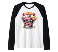 Avviso Softball può Attraversare Come Una Ragazza e colpirti Fuori Maglia con Maniche Raglan
