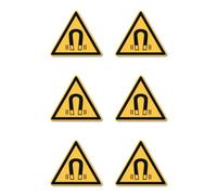 Avviso sul campo magnetico: W006 - DIN EN ISO 7010 / ASR A1.3 - Adesivo: Ø 5 cm, 6 pezzi