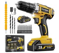 Avvitatore a Batteria 2000mAh - 21V Trapano Avvitatore Batteria 45Nm Max, compatibile con batteria Ma-kita 18V, 25+1 Coppia, 10mm Mandrino, Luce LED, 2 Velocita Avvitatore Elettrico, Fai da te