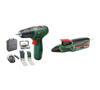 Avvitatore a batteria Bosch EasyDrill 1200 (batteria da 12 V 2,0 Ah, set trapano e cacciavite) - Edizione Amazon + Pistola incollatrice GluePen (caricatore micro USB, 4 x colla, 3,6 Volt)