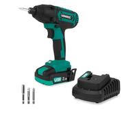 Avvitatore a Impulsi 20V - 180Nm - Con Batteria 2.0Ah e Caricatore Rapido - Attacco 1/4" - LED - Bit e Accessori Inclusi - Per Viti e Bulloni Lunghi - Modello S_ID504DC