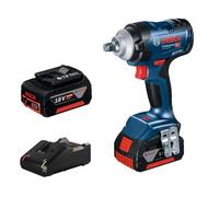 Bosch Professional Sistema 18 V: avvitatore a percussione wireless GDS 18 V-400 (2 GBA 18 V 5,0 Ah, caricatore rapido GAL 18 V-40, valigia)