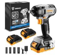 Avvitatore a impulsi Brushless 350Nm: DEKOPRO 20V Avvitatore a Percussione con Batteria 2 * 2000mAh, 4 Bussole (17/19/21/22 mm), Clip da Cintura, Ideale per Auto e Tagliaerba