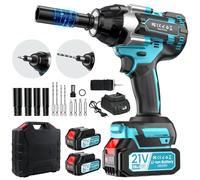 Avvitatore a Impulso, Elettroutensile Professionale 3 in 1 Set di Chiave Elettrica/Trapano Elettrico/Cacciavite ad Alta Coppia da 1000 Nm, Riparazione Auto, Cantiere, Manufatto Fai da Te per la Casa