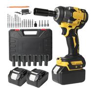 Avvitatore a percussione a batteria 1200N.m con 2 batterie, avvitatore a percussione da 1/2", avvitatore a percussione elettrico da 21 V, 7 bussole, motore senza spazzole, 5 livelli di velocità, per