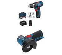 Avvitatore a percussione a batteria Bosch Professional 12V System GSB 12V-15 + Smerigliatrice angolare a batteria Bosch 12V System GWS 12V-76