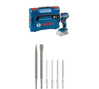 Avvitatore a percussione a batteria Bosch Professional 18V System GSB 18V-45 (incl. L-BOXX, senza batteria/caricabatteria) + set di 6 scalpelli e punte PRO SDS plus-4C