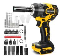 Avvitatore a percussione a batteria compatibile con batteria Dewalt 20 V, brushless coppia alta 700 Nm, cacciavite da 1/2", chiave inglese con 43 accessori (senza