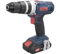Güde 58504 BSB 18-201-30K - Trapano avvitatore a percussione a batteria (sistema a batteria E³, 16 livelli di coppia e batteria agli ioni di litio da 2 Ah 58504