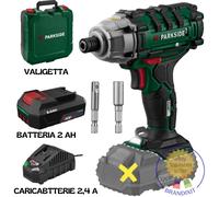 Avvitatore a Percussione PARKSIDE PDSSA 20 LI B2 Con Batteria 2Ah e Caricabatter