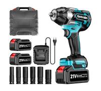 Avvitatore a percussione senza fili 1000 N.m (738FT-LBS) Multifunzione Brushless High Torque Electric Impact Gun Drill Cacciavite con 2 batterie × 4.0Ah & 6 prese e 1 caricatore per auto casa