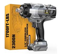 Avvitatore a percussione senza fili da 1/2" compatibile con batteria DeWalt: 1700 FT-LBS Avvitatore a percussione ad alta coppia Strumento resistente - Pistola elettrica senza spazzole include luce da
