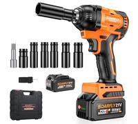 Avvitatore a percussione senza fili, pistola a percussione da 1/2, avvitatore a percussione da 21 V, coppia massima 369 ft-lb (500 N.m) Chiave elettrica con motore senza spazzole