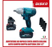 AVVITATORE AD IMPULSI SVITA AVVITA BULLONI AUTO CAMPER DOPPIA BATTERIA 20V 1/2"