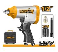 Avvitatore Aria Compressa Professinale INGCO + 10 Bussole da 1/2" in Valigetta