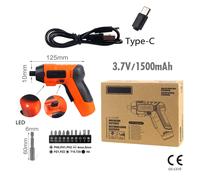Avvitatore Elettrico a Batteria con Torcia LED Ricaricabile USB C 3Nm 3.7V