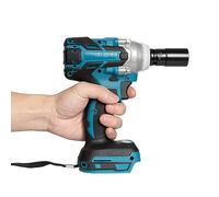 Avvitatore elettrico a percussione 18 V compatibile con batterie Makita, motore senza spazzole, coppia di 320 Nm, 4000 giri/min, illuminazione a LED, con 6 inserti per dadi 6,5-22 mm, per cambio