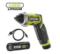 Avvitatore Ergonomico a Batteria Ryobi 4V con Batteria Estraibile e Set Inserti