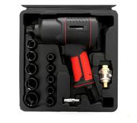 AVVITATORE PNEUMATICO ARIA PISTOLA 1/2" 1200Nm SVITABULLONI CON BUSSOLE 17PZ