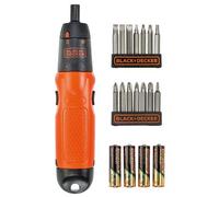 Black & Decker Avvitatore Svitavvita Cacciavite Elettrico Cordless + 14 punte + 4 batterie Stilo 1,5V - A7073XJ