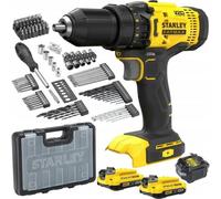 STANLEY FATMAX V20 Trapano avvitatore 18 V con 2 batterie 2 Ah + 100 accessori SFMCW223B-XJ