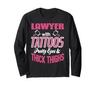 Avvocata con Tatuaggi Occhi Belli Curve Forti Maglia a Manica