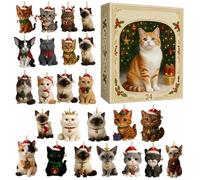 Avvocato gatto di Natale 2025, ciondoli per calendario con conto alla rovescia ACRILICO per scrivania, divertimento stagionale con design da collezione, avanzamento di animali per le vacanze