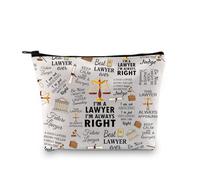 Avvocato Regali Avvocato Trucco Bag Legge Studente Regali Avvocato Laurea Regali Avvocato Regalo Cosmetico Zipper Pouch Bag, Destra 2uk, alla moda