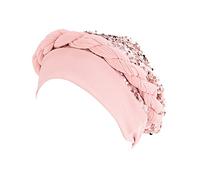 Avvolgere i capelli copertura della testa treccia berretto etnico turbante copricapo cappello pre-legato berretti da baseball cappello da reporter, rosa, Taglia unica