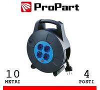 Avvolgicavo 4pos bipasso/schuko 10metri con protez. termica