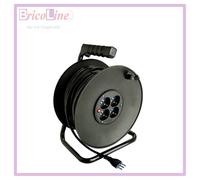 Prolunga elettrica con avvolgicavo multipresa bipasso 4 posti 50mt filo 3x1,5