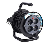 Electraline Avvolgicavo 49217 - 15 m - 4 prese 2P+T 16A bipasso Schuko - 3x1,5 mmq