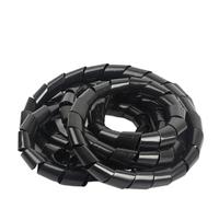 Avvolgicavo a spirale flessibile Cable Sleeve Winding Pipe Spiral Wrapping Transparent/Black Wire Organizer Sheath Tube 4-20MM Plastic(Black,12mm)