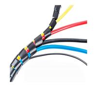 Avvolgicavo a spirale for l'organizzazione dei cavi - Guaina for cavi resistente e flessibile for l'ufficio domestico - Nero, 1 pezzo(14mmx10m)