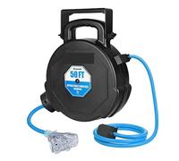 Avvolgicavo, Bobina di prolunga retrattile da 50 piedi Interruttore automatico for impieghi gravosi Montaggio a parete/soffitto