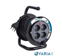 Electraline Avvolgicavo 49217 - 15 m - 4 prese 2P+T 16A bipasso Schuko - 3x1,5 mmq