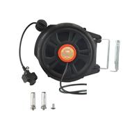 Avvolgicavo con prolunga retrattile, cavo di alimentazione for impieghi gravosi da 10 m, staffa girevole a 180° for montaggio a soffitto o a parete, avvolgicavo elettrico for auto