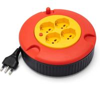 Avvolgicavo Domestico 4 Prese Cavo VELAMP DOMREEL H05VV-F3G1.0MM2, 5M ,CE