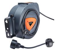 Avvolgicavo Elettrico con Cavo 10mt Prolunga Shucko Avvolgitubo Fissaggio Muro
