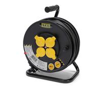 Avvolgicavo elettrico professionale, 4 prese e spina francesi, H07RN-F3G1.5MM2,