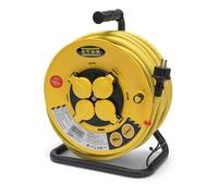 Avvolgicavo elettrico professionale, 4 prese e spina francesi, H07RN-F3G2.5MM2,