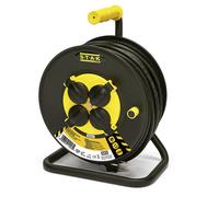 Avvolgicavo elettrico professionale, 4 prese e spina Schuko, H07RN-F3G2.5MM2, 25M, GS (TUV)- IP44.