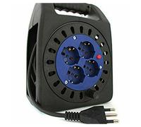 AVVOLGICAVO ELETTRICO PROLUNGA CORRENTE AVVOLGI CAVO 15 METRI 4 PRESE SCHUKO 2P