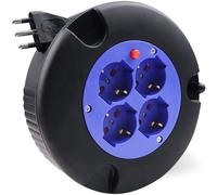 Avvolgicavo Elettrico Prolunga Elettrica 5 Metri 4 Prese Polivalenti Schuko + 10