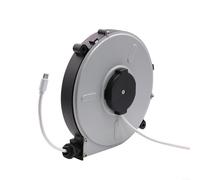 Avvolgicavo retrattile automatico, cavo di prolunga con custodia protettiva, per campeggio e esterni, collegamento di alimentazione da 220 V, compatto e portatile, bianco (And)