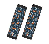 Avvolgimenti per maniglie dei bagagli con volpi giocosi, blu foresta, coperture morbide per maniglie dei bagagli, etichette per bagagli identificatori per valigie, accessori per bagagli da viaggio