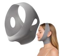 Avvolgimento for scolpire il viso al collagene, maschera facciale traspirante riutilizzabile Sottogola modellante for la mascella for un dimagrimento facciale adatto al sonno(Gray,X-Large)