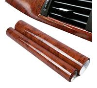 Avvolgimento per auto - Pellicola per auto, colore marrone lucido, venatura del legno - Decalcomanie impermeabili per venature del legno, accessorio per interni univeral Baok